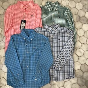 Set of 4, Boys Vineyard Vines, Performance L/S Button Down, Size 6